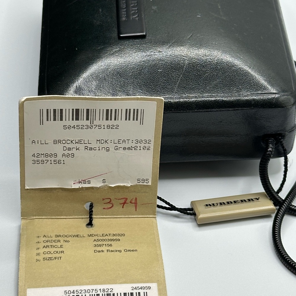 Authentic Burberry "Brockwell" Micro Card Case on Chain - Dark Racing Green - Picture 6 of 12